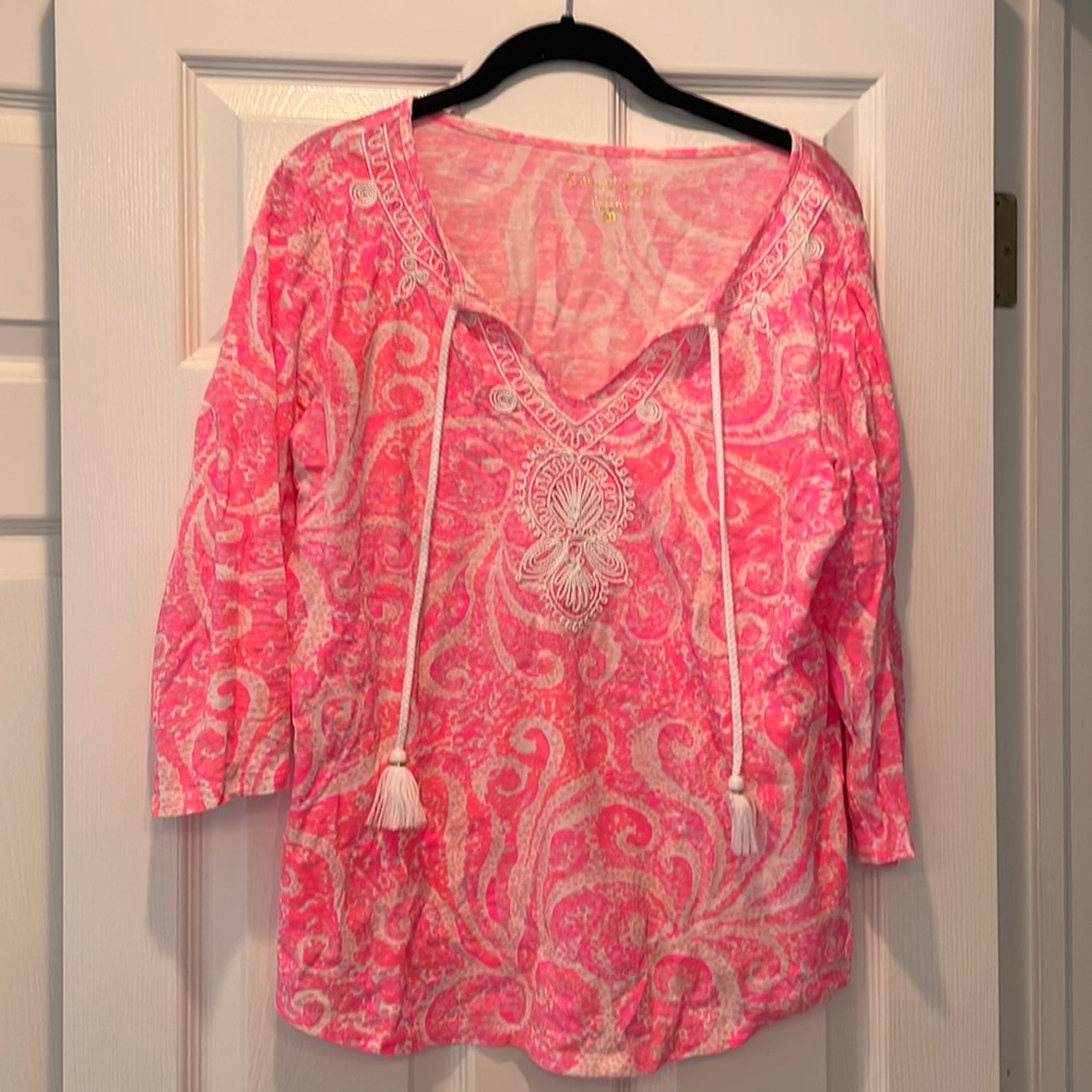 Lilly Pulitzer knit top in pink swirl print